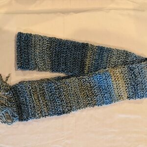 Handmade Blue and Green Knit Scarf